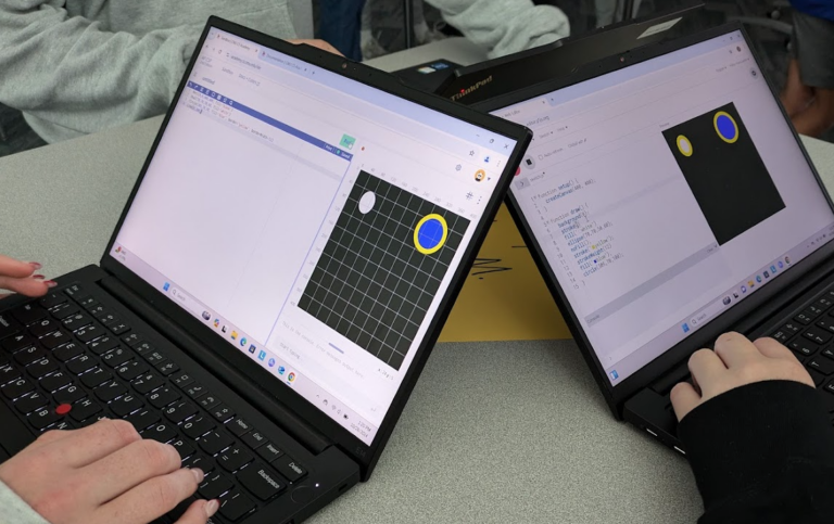 Python on the left, p5.js on the right